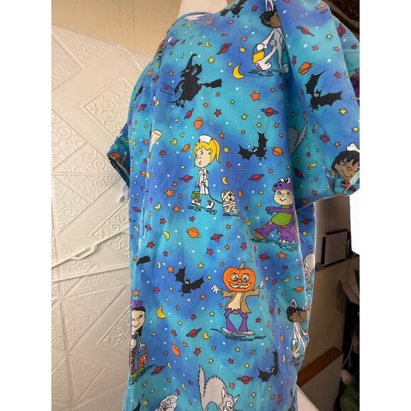 SCRUBS XL SB Fashion Scrubs TOP Blue 48 pit chest Halloween 3 pockets - Picture 13 of 15